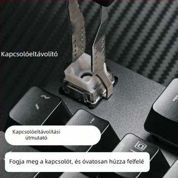 Két az egyben billentyűkihúzó és tengelykihúzó mechanikus billentyűzetekhez – univerzális tisztító és szétszerelő eszköz, huzalos billentyűkihúzó és billentyűsapka-klipsz