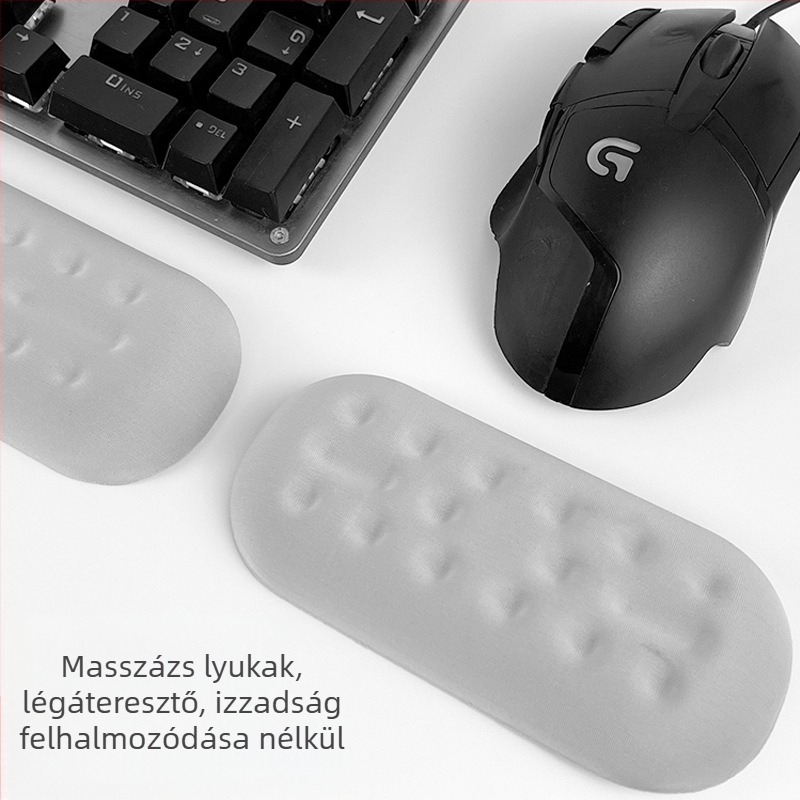 Memóriahabos egérpad csuklótámasz és billentyűzet alátét, lassú visszacsatolás