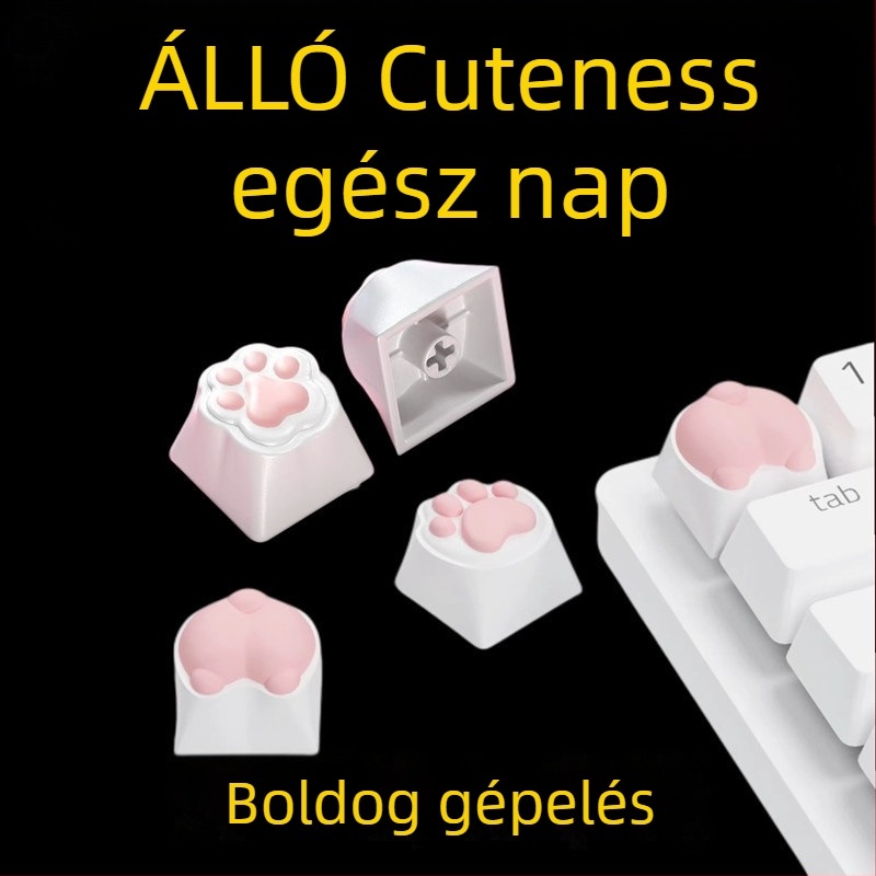 DF-121 Szilikon billentyűsapka mechanikus billentyűzethez, design macska karma, lágy, rugalmas tapintás, kopásálló, univerzális kompatibilitás