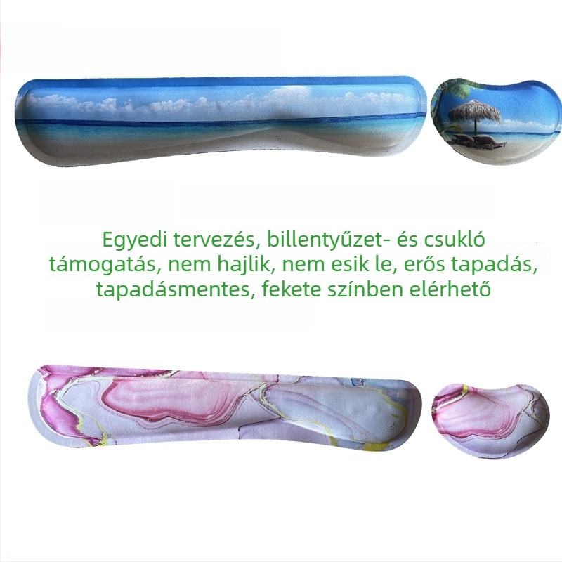 Heli memóriahabos csuklóegérpad - szövet, egyoldalas, műanyag öntvény, OEM és egyedi képek