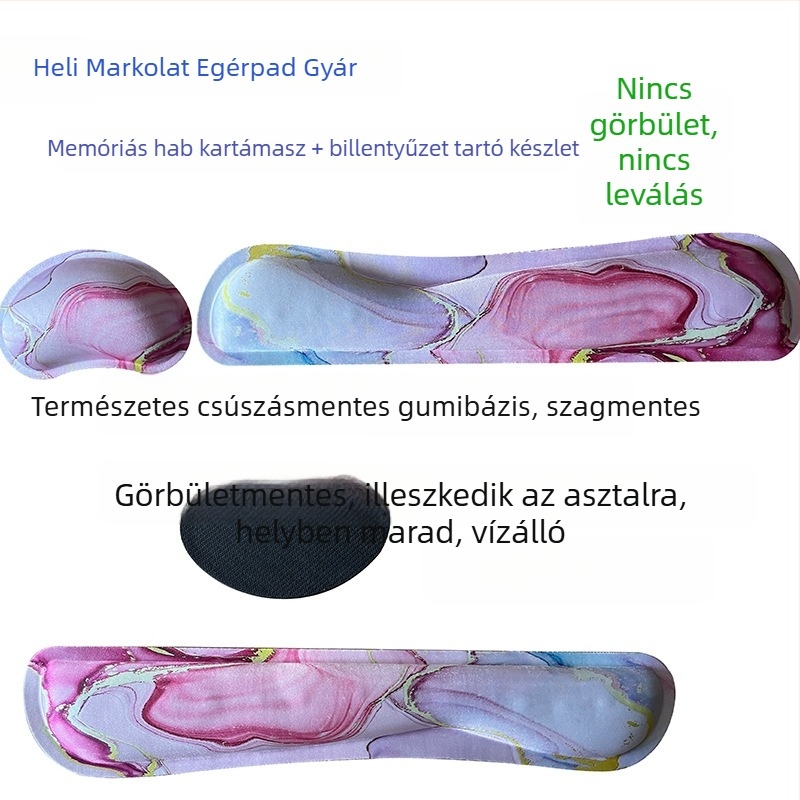 Heli memóriahabos csuklóegérpad - szövet, egyoldalas, műanyag öntvény, OEM és egyedi képek