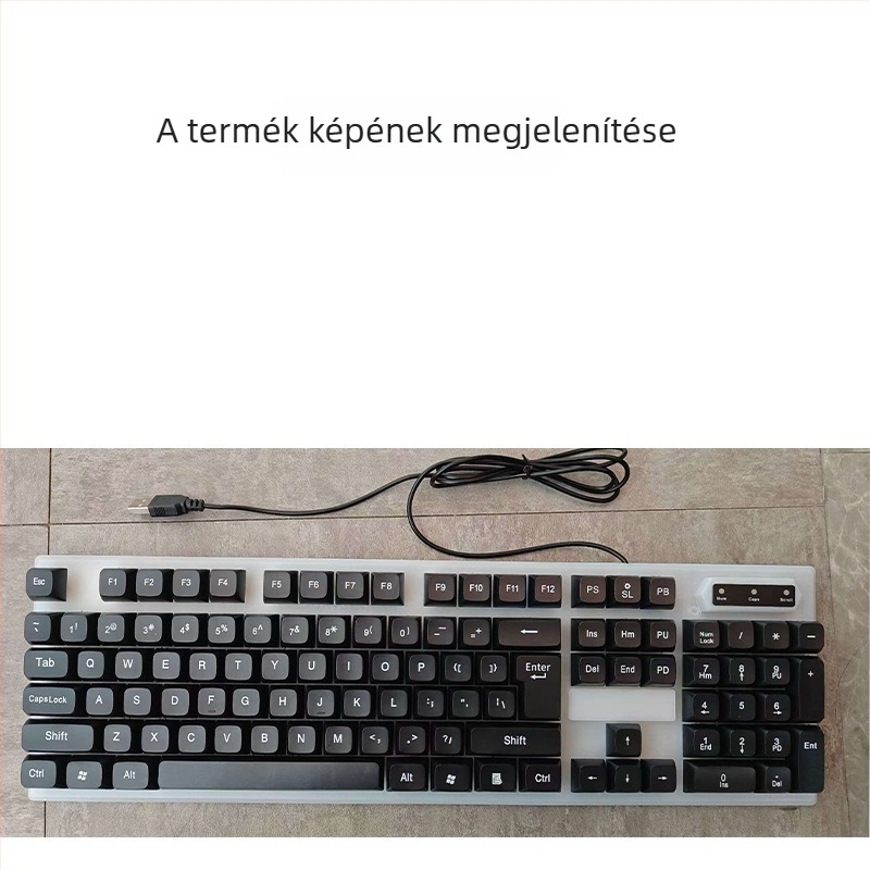 Neutral 104 billentyűs vezetékes billentyűzet és egér készlet, mechanikus érzet, lebegő billentyűk, USB
