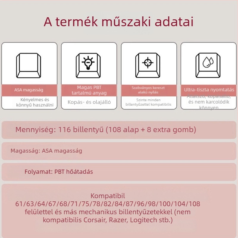 Személyre szabott billentyűsapka mechanikus billentyűzethez — hőszublimáció, négy átlátszó téma, Haku Mountain modell