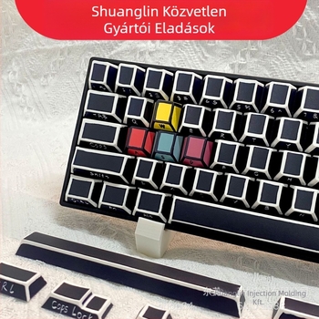 Keycaps mechanikus billentyűzetekhez, PBT anyag, ötfelű szublimáció, 141 billentyű, blokk-dizájn