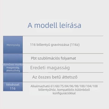 Mechanikus billentyűzethez tartozó gombsapka - PBT ötoldalas szublimáció, univerzális kompatibilitás, személyre szabott dizájn, 1 év garancia