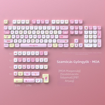 Strawberry Beads MOA kulcskapák, PBT anyag, Sublimáció, DIY 135-ös készlet, univerzális