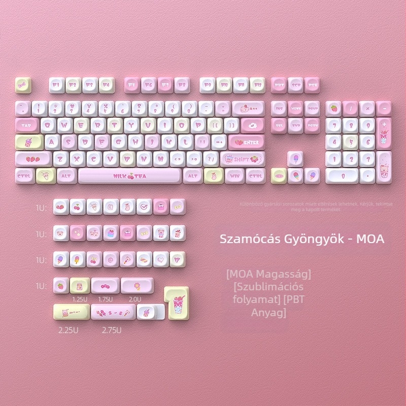 Strawberry Beads MOA kulcskapák, PBT anyag, Sublimáció, DIY 135-ös készlet, univerzális