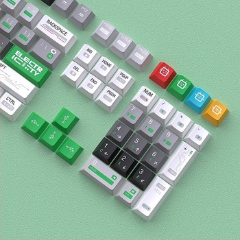 Mechanikus billentyűzethez való keycap készlet, anyag: PBT+PC, kétszínű injekciós formázás, ötoldalas szublimáció, 128 gomb, eredeti magasság