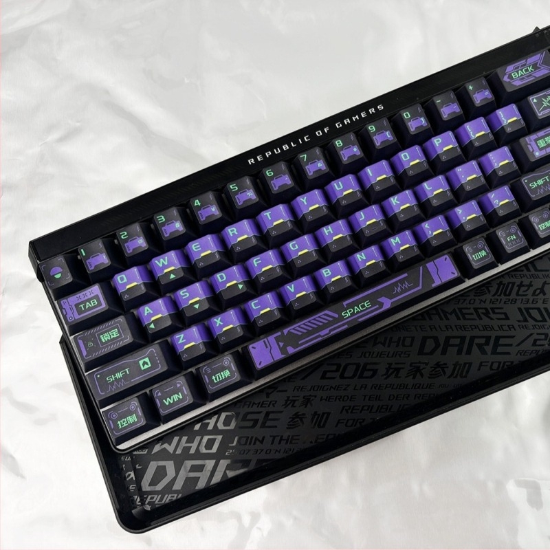 Cyberpunk PBT szublimációs billentyűsapkák készlet, 148 billentyű, mechanikus tengelyhez és szabványos mechanikus billentyűzethez