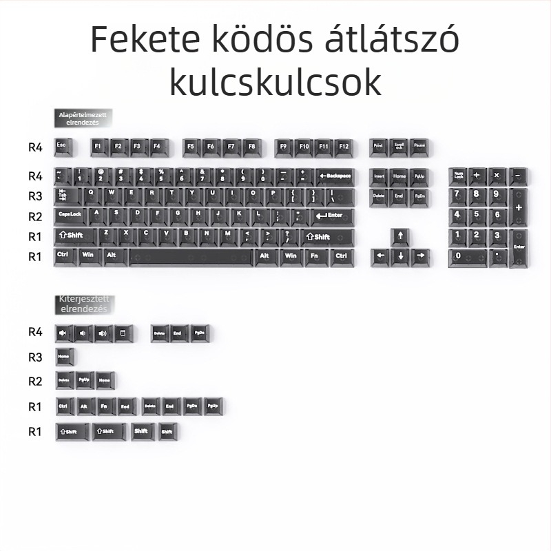 132 kulcsos fém billentyűsapka készlet univerzális mechanikus billentyűzetekhez