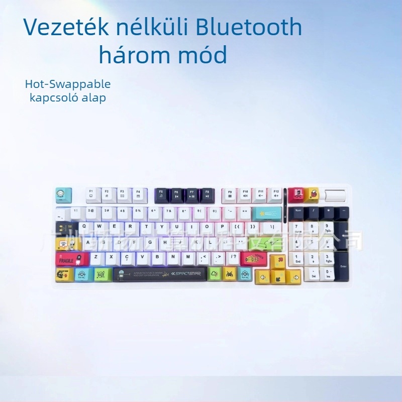 Morstar MKB96B vezeték nélküli mechanikus billentyűzet, 96 billentyű, lebegő billentyűk, teljes N-key rollover, hot-swappable RGB