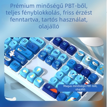 Keycaps Moa Theme, rajzfilm témájú, kopásálló, PBT szublimáció, univerzális kompatibilitás mechanikus billentyűkkel, testreszabható