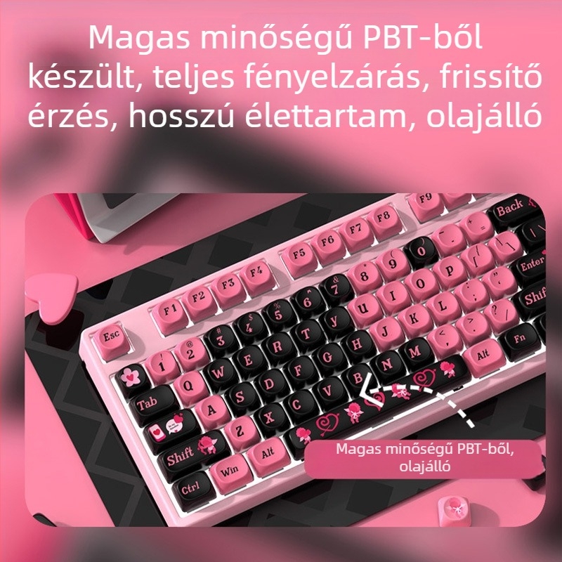 MOA témájú PBT szublimációs keycap készlet mechanikus billentyűzethez – személyre szabott, kopásálló, 1 év garancia