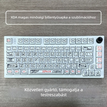 Testreszabható négyzet alakú kulcstartók grafiti témával — kézzel festett képregény stílus, dye-sublimációs eljárás, teljes 124 billentyűs készlet, kompatibilis a 95%-os mechanikus billentyűkkel, kopásálló és olajálló.