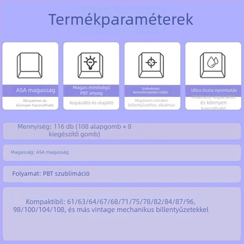 Star Sea modellű személyre szabott mechanikus billentyűzetgomb, PBT hő-szublimációval készítve, átlátszó mintázat.