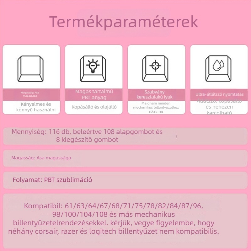 Személyre szabott mechanikus billentyűzet gombfej — Strawberry cream, PBT szublimáció, átlátszó mintázat, kompatibilis mechanikus billentyűzetekkel