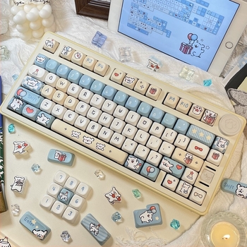 Line Puppy PBT ötoldalas szublimációs keycap, XDA profil, kompatibilis a legtöbb mechanikus billentyűzettel, szublimációs folyamat, 1 év garancia