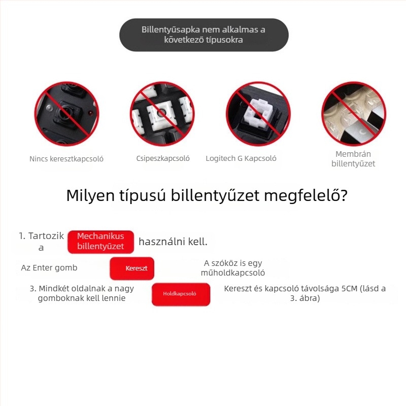Személyre szabott PBT billentyűsapkák mechanikus billentyűzetekhez, tematikus átlátszó dizájn