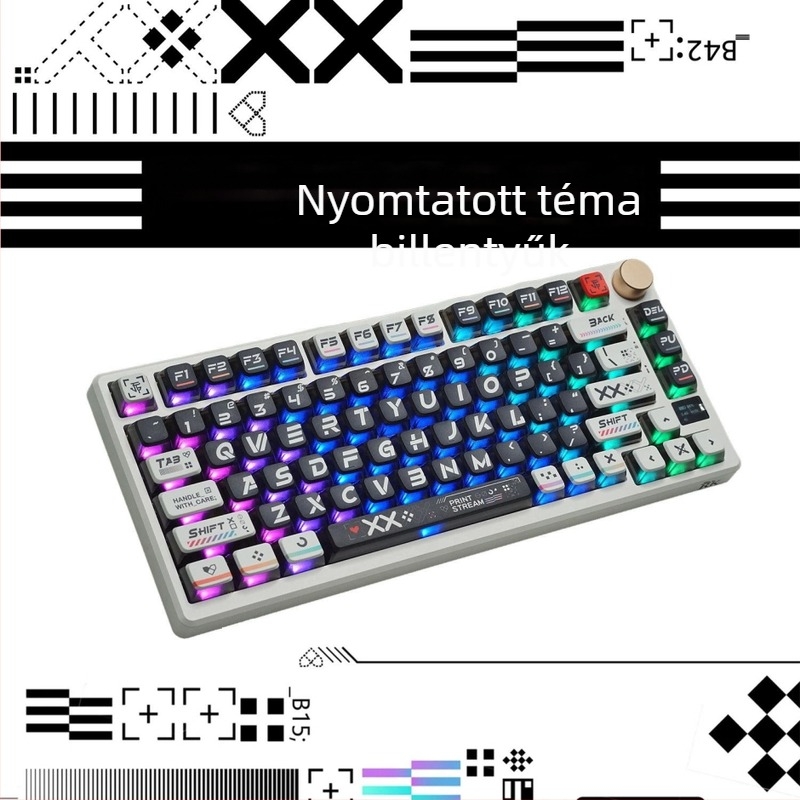 CS-nyomtatott PBT dye-sublimációs átlátszó keycap készlet mechanikus billentyűzethez – vízálló és tartós