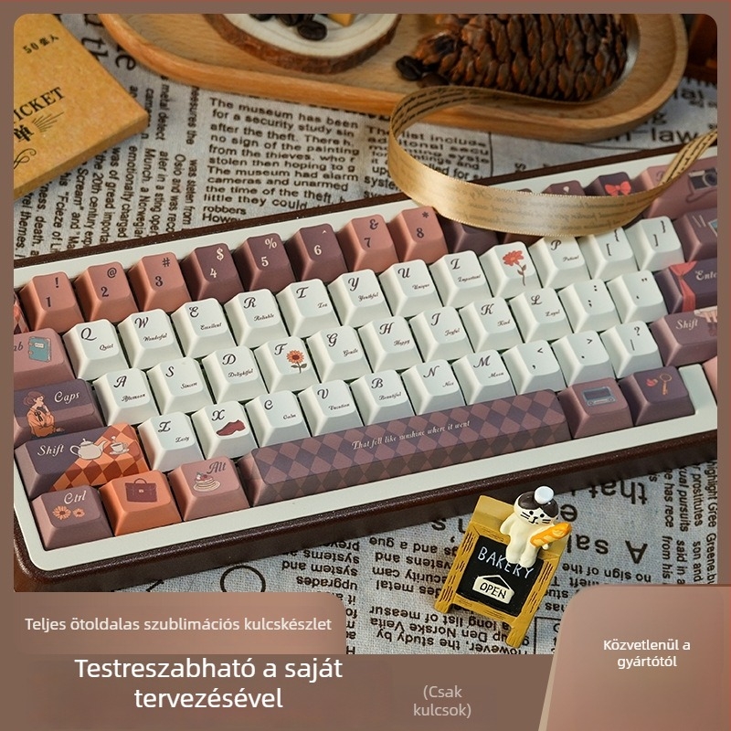 Mechanikus billentyűzethez PBT billentyűsapkák – ötoldalas dye-sublimáció, Midnight téma, személyre szabott készlet (tartalmaz teljes készletet és cap puller eszközt)