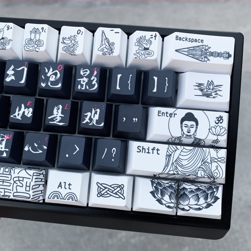 Diamond Sutra témájú keycap – PBT műanyag, hőszublimációs nyomtatás, kompatibilis Cross-axis mechanikus billentyűzettel