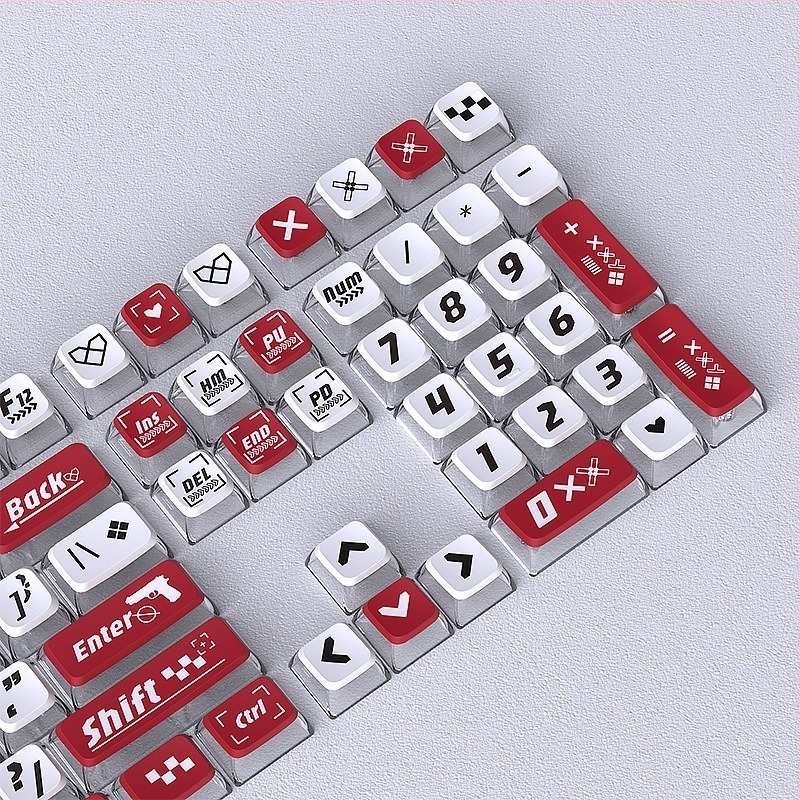 Nyomtatott pudding keycaps készlet mechanikus billentyűzetekhez – 130+ gomb, sublimációs feldolgozás, univerzális kompatibilitás 61/68/84/87/100/104/108, Pbts anyag