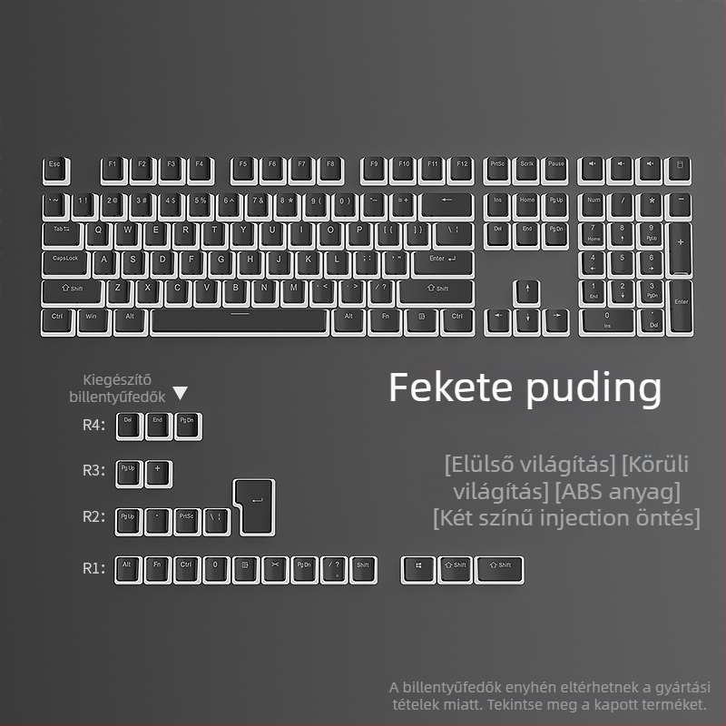 Puding stílusú keycap, ABS anyag, általános kompatibilitás, 1 év garancia