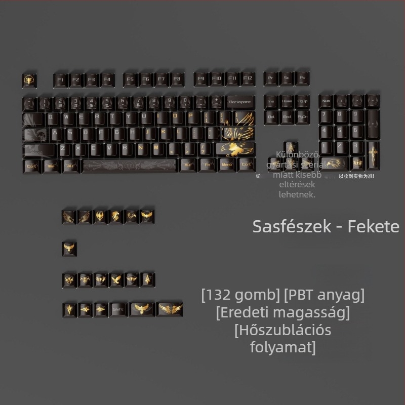 Egyedi keycap készlet Eagle sorozatból, ötoldalas dizájn, 132 billentyű, ABS, szublimációs feldolgozás, 1 év garancia