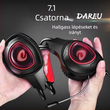 Daryo LH712 Vezetékes játékfejhallgató mikrofonnal, USB (32 Ω, 2,2 m kábel, frekvencia 20 Hz)