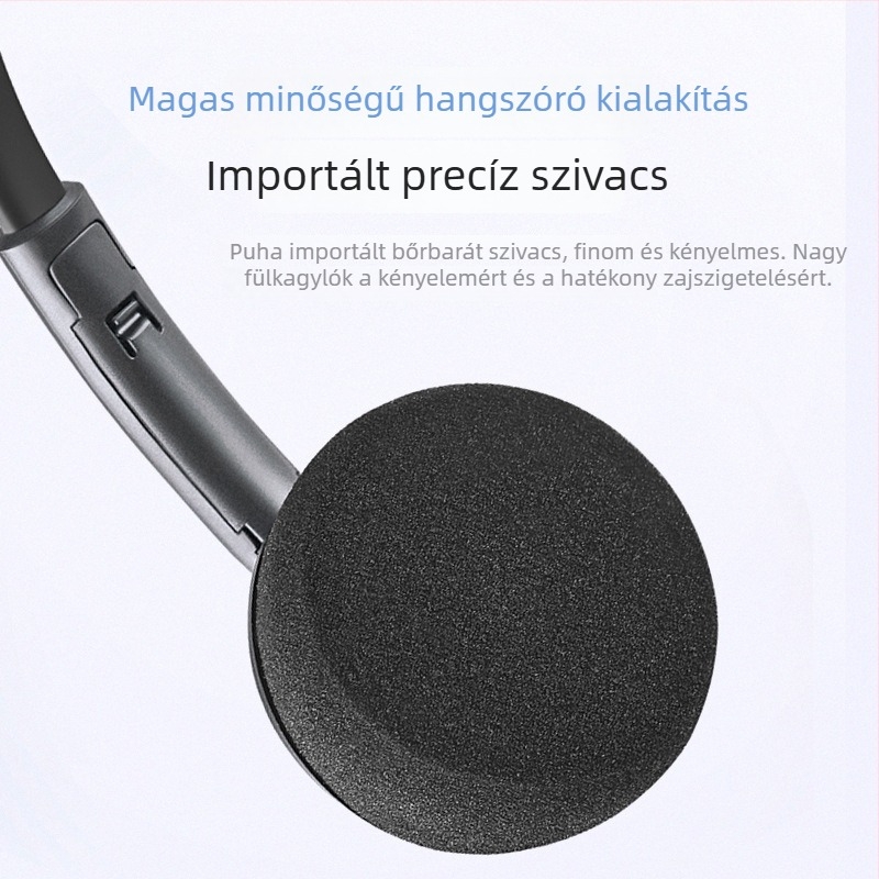 USB vezetékes fejhallgató mikrofonnal számítógéphez, ENC zajcsökkentéssel, impedancia 32 Ω, frekvenciatartomány 1000 Hz, 2 m kábel