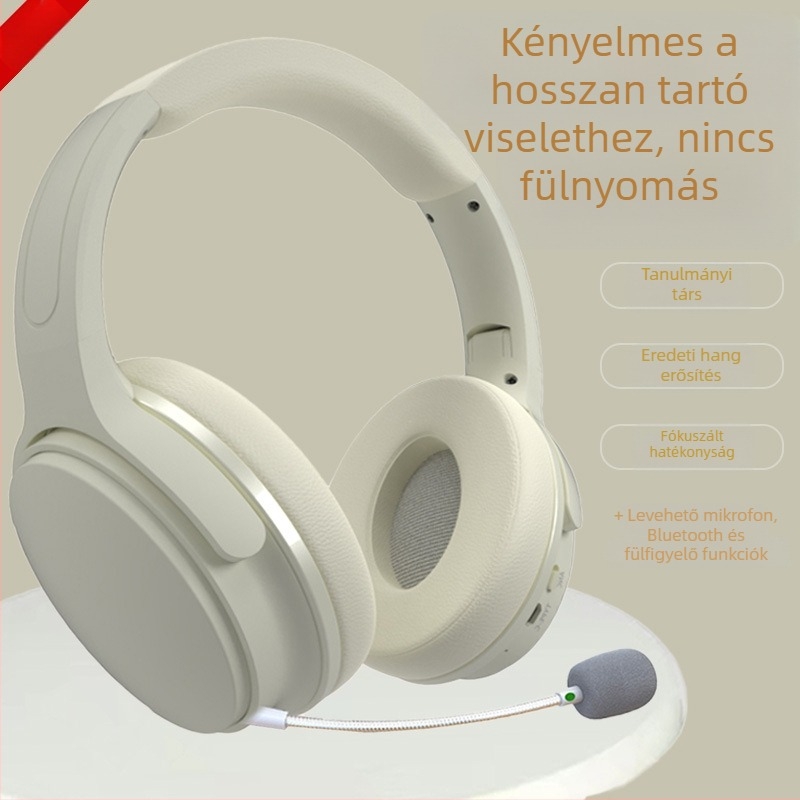 Vezeték nélküli Bluetooth fejhallgató tanuláshoz és hangos olvasáshoz, fül-monitorozás, memóriafejlesztés, hallgatás, binaurális sztereó