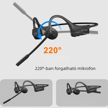 Csontvezetéses Bluetooth headset, mikrofon CVC kettős zajszűrővel, nyitott fül dizájn, Bluetooth 5.0, 10 m hatótávolság, üzemidő >8 óra