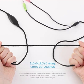 Vezetékes számítógépes headset SY-301 | 3,5 mm csatlakozó | 1,6 m kábel | mikrofon