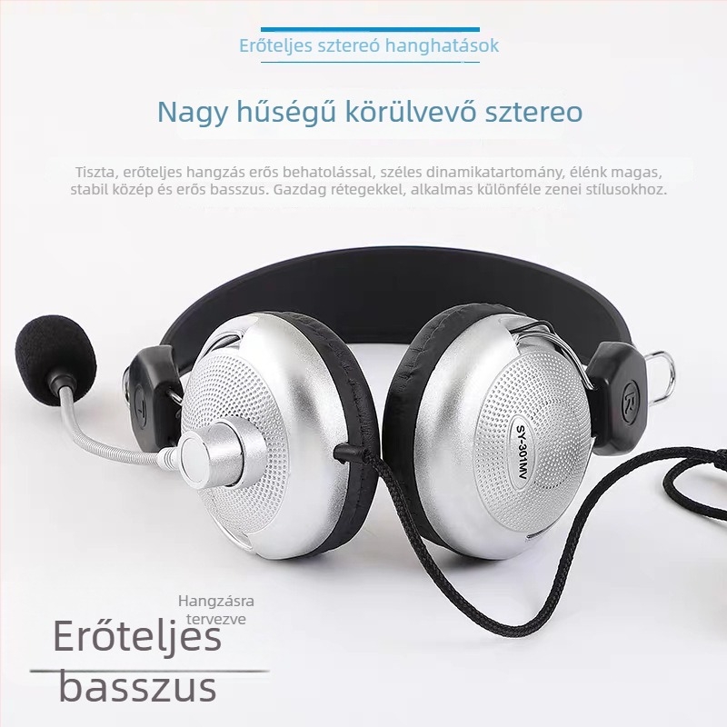 Vezetékes számítógépes headset SY-301 | 3,5 mm csatlakozó | 1,6 m kábel | mikrofon