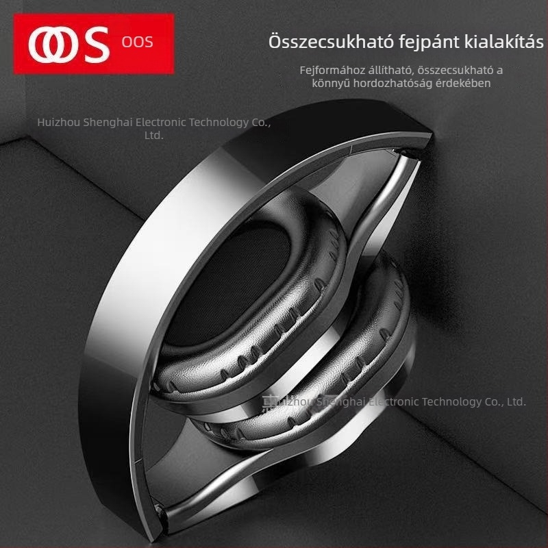 Vezeték nélküli Bluetooth over-ear fejhallgató, állítható kártya‑nyílással, kompatibil Apple, Android és Huawei eszközökkel, zene és esport számára