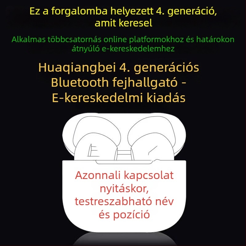 In-ear Bluetooth fülhallgató, 5.0, 10 m hatótáv, hangvezérlés, üzemidő akár 4 óráig