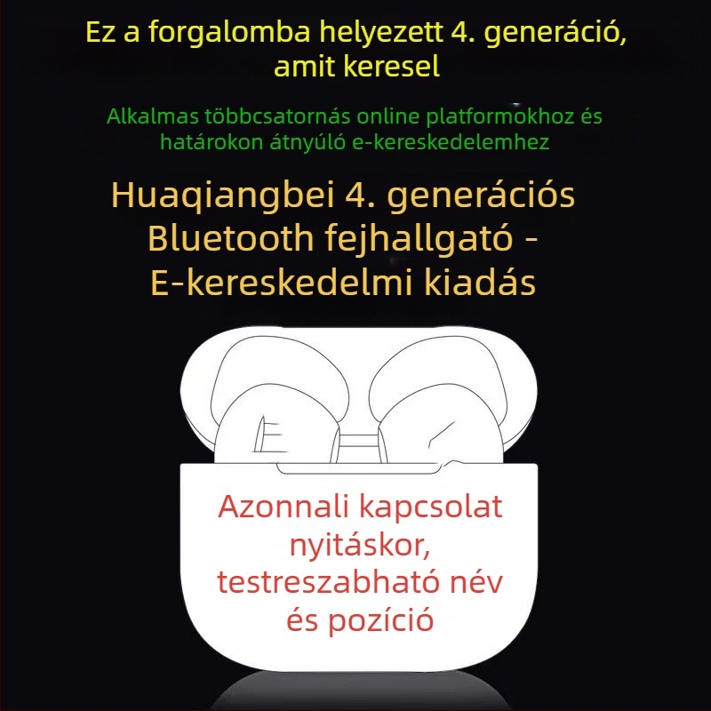 In-ear Bluetooth fülhallgató, 5.0, 10 m hatótáv, hangvezérlés, üzemidő akár 4 óráig