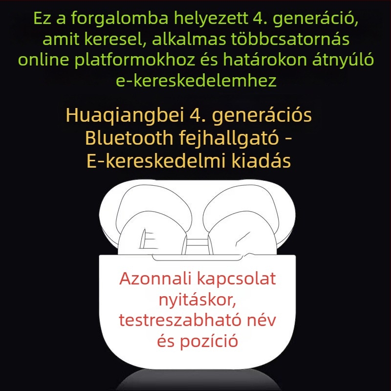 In-ear Bluetooth fülhallgató, 5.0, 10 m hatótáv, hangvezérlés, üzemidő akár 4 óráig