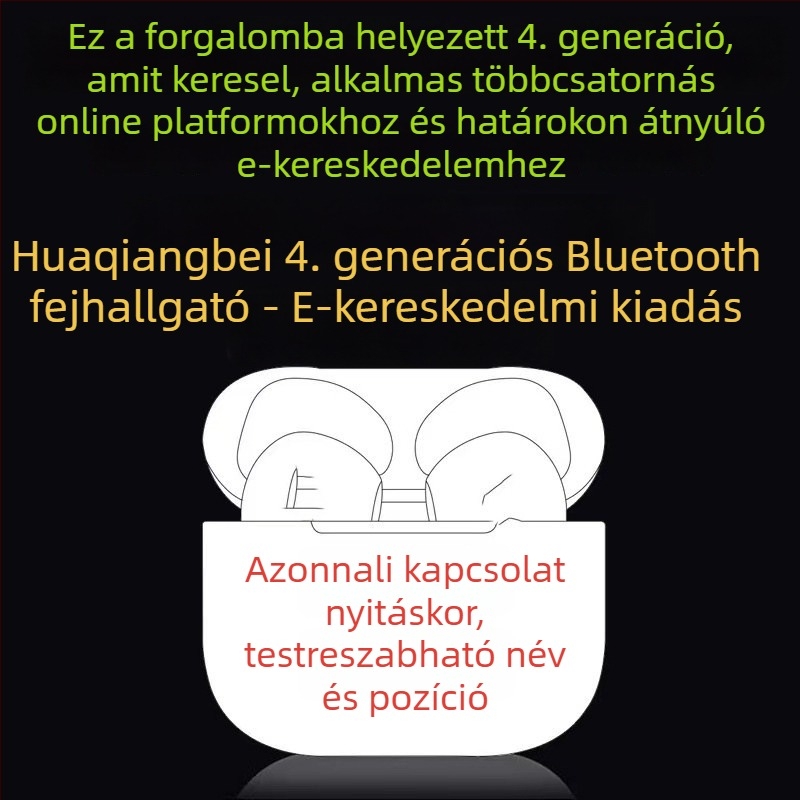 In-ear Bluetooth fülhallgató, 5.0, 10 m hatótáv, hangvezérlés, üzemidő akár 4 óráig