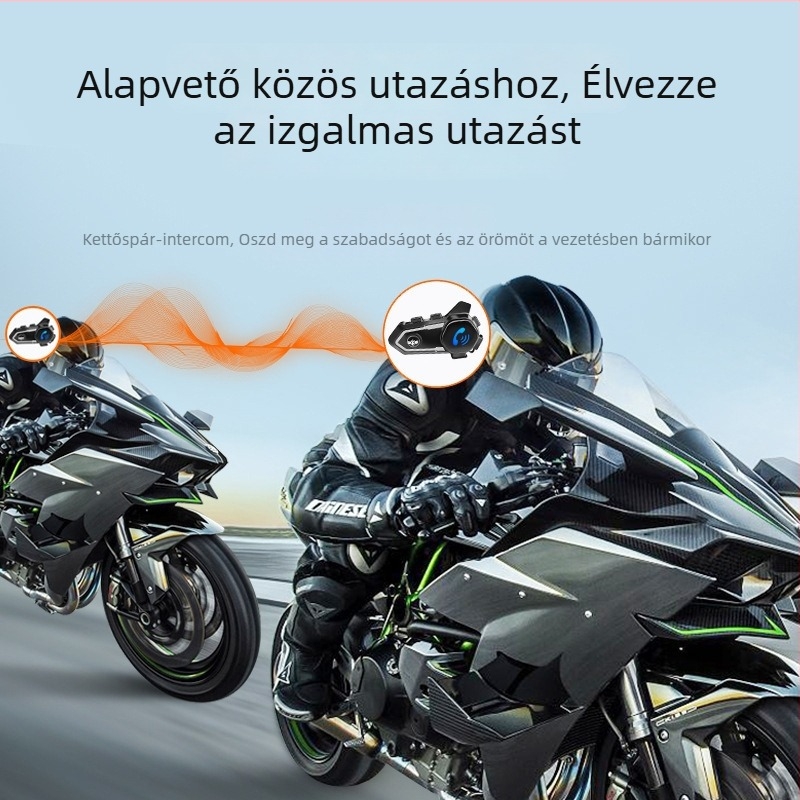 Motorkerékpár sisakhoz Bluetooth headset, vízálló, zajcsökkentés, kettős interkom vezetés közben