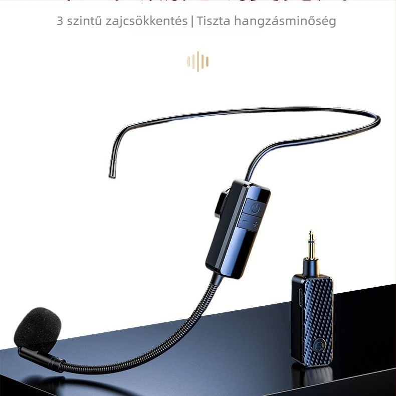 Oktatáshoz fejre szerelhető vezeték nélküli mikrofon — 2.4G, közvetlen csatlakozás, mágneses lavalier