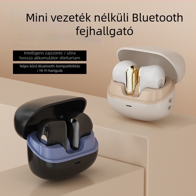 TWS vezeték nélküli Bluetooth fejhallgató zajcsökkentéssel, hosszú akkumulátor-élettartam 4–8 óra, alacsony késleltetésű e-sportokhoz, Bluetooth 5.3, 10 m hatótávolság