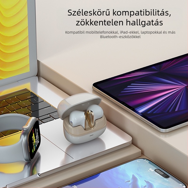 TWS vezeték nélküli Bluetooth fejhallgató zajcsökkentéssel, hosszú akkumulátor-élettartam 4–8 óra, alacsony késleltetésű e-sportokhoz, Bluetooth 5.3, 10 m hatótávolság