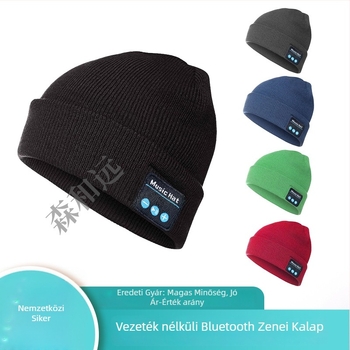 Bluetooth zenés kötött sapka LED világítással és beépített sztereó hangszórókkal, 15 m hatótáv, Bluetooth 5.4, akkumulátor üzemideje több mint 8 óra