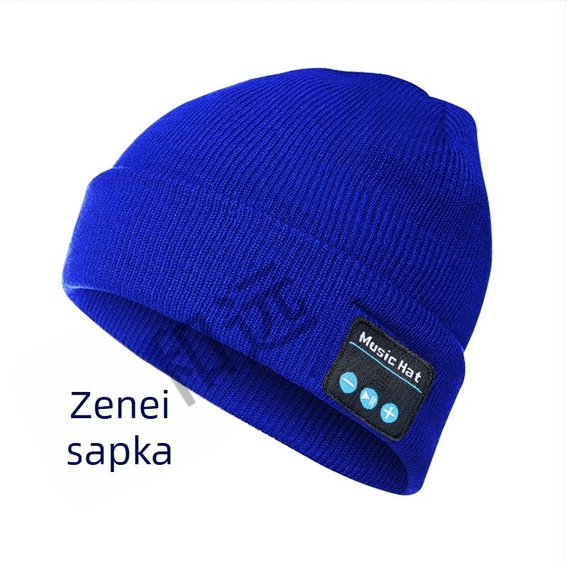 Bluetooth zenés kötött sapka LED világítással és beépített sztereó hangszórókkal, 15 m hatótáv, Bluetooth 5.4, akkumulátor üzemideje több mint 8 óra