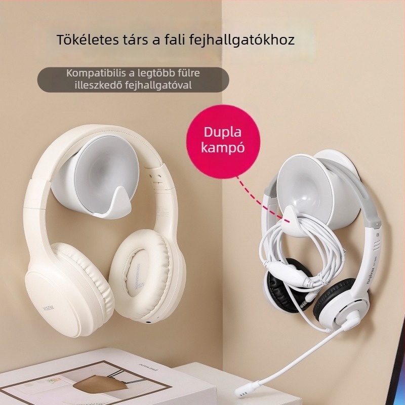 Fali fejhallgató-tartó, lyukasztás nélküli, modern minimalist dizájn