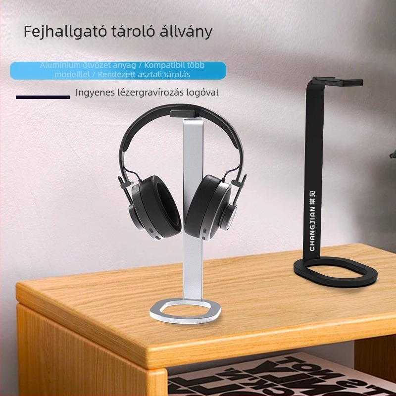 Asztali fejhallgató-tartó – alumíniumötvözet, E71 modell, 150 g, kompatibil Sony, Lenovo és Edifier fejhallgatókkal