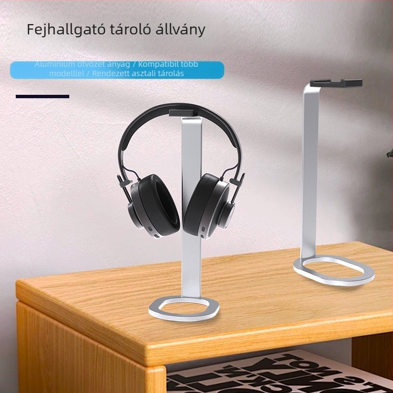 Asztali fejhallgató-tartó – alumíniumötvözet, E71 modell, 150 g, kompatibil Sony, Lenovo és Edifier fejhallgatókkal