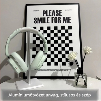 Asztali fejhallgató-tartó, alumíniumötvözet és szilikon kialakítás, modell 01, tárolásra és kiállításra