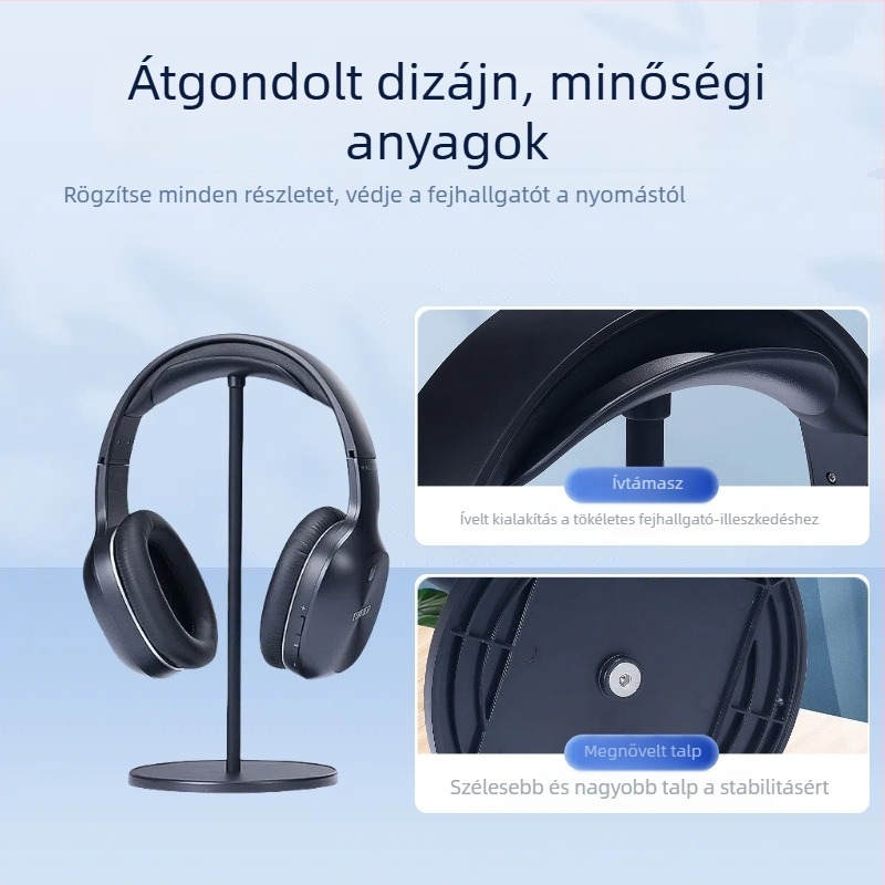 Fülhallgató állvány az asztalra, alumínium ötvözetű headset tartó játékokhoz
